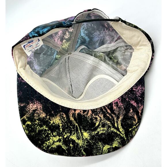 Vintage 80s 90s Bahamas Caribbean Island Nylon Hat Cap Snapback Paint Splatter - Picture 9 of 11